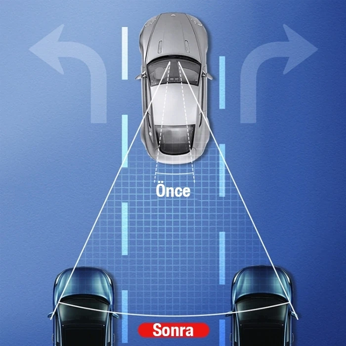 VipMarketim ALLY SD-2415 Kavisli Dışbükey Geniş Açılı Araç Dikiz Aynası 299x90mm-(5775)