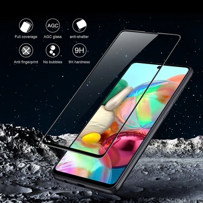 VipMarketim Ally SM Galaxy A51 3D Full Glue Tempered Cam Ekran Koruyucu-(5775)