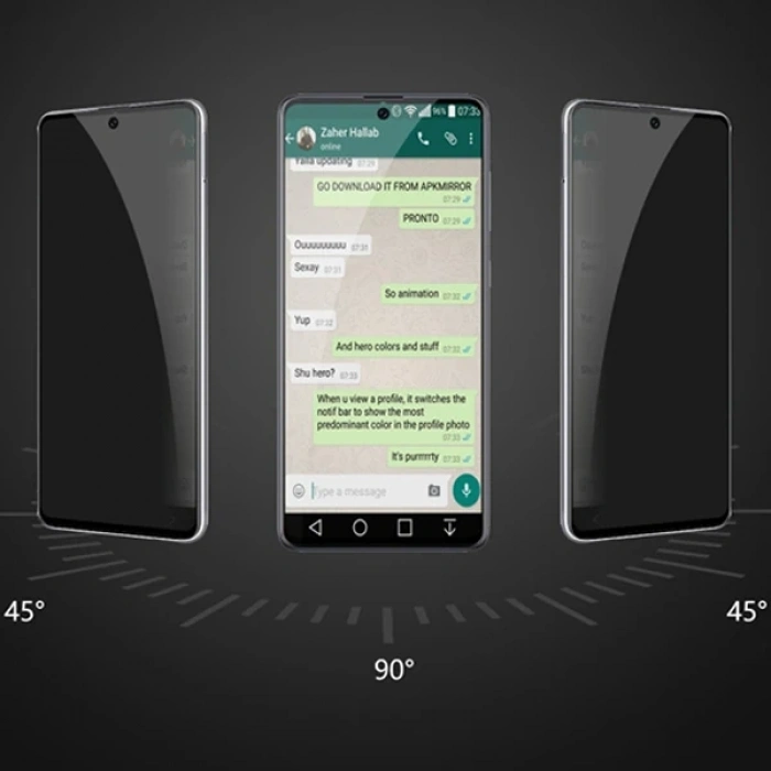 VipMarketim ALLY SM Galaxy A71 3D Full Privacy Gizlilik Tempered Cam Ekran Koruyucu-(5775)