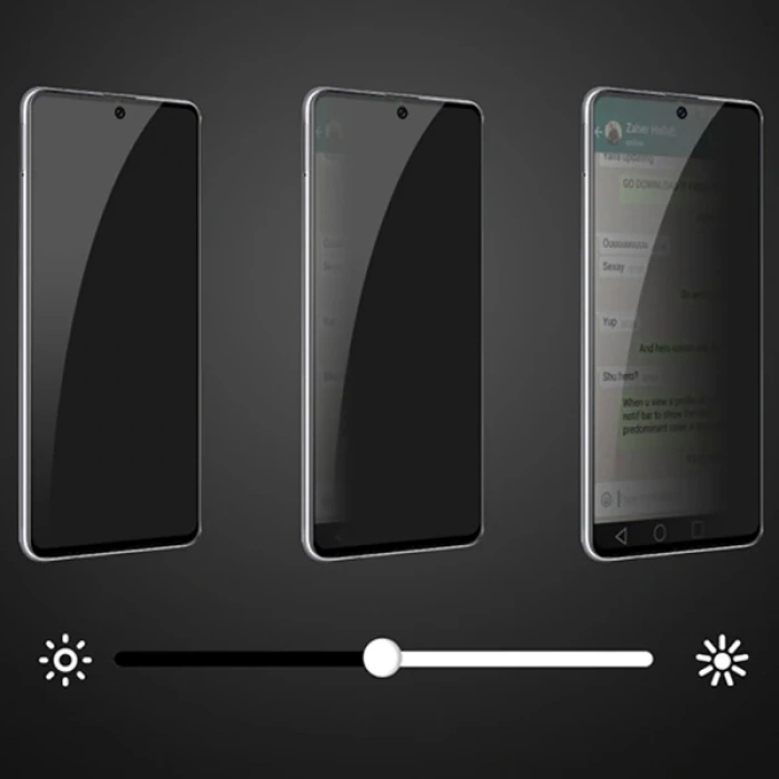 VipMarketim ALLY SM Galaxy A71 3D Full Privacy Gizlilik Tempered Cam Ekran Koruyucu-(5775)