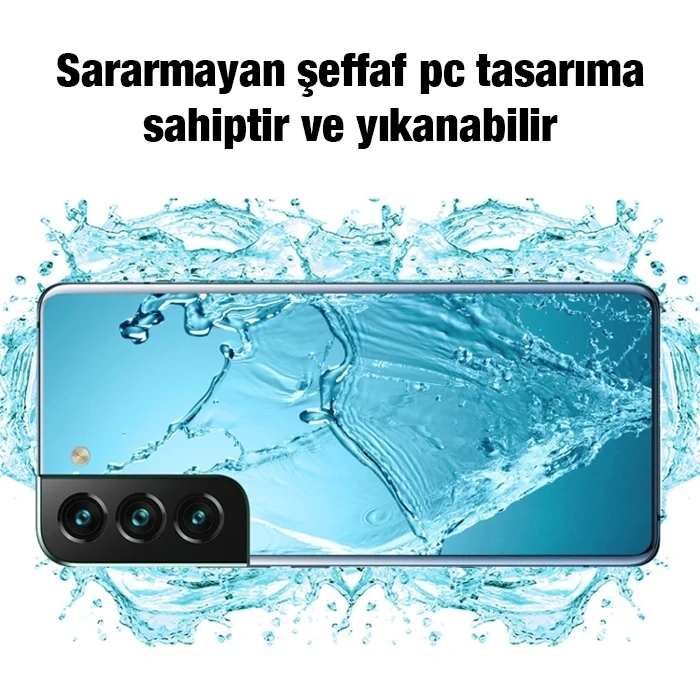 VipMarketim Ally SM Galaxy S22 Plus Kılıf Kamera Korumalı Ultra İnce Şeffaf Silikon Kılıf-(5775)