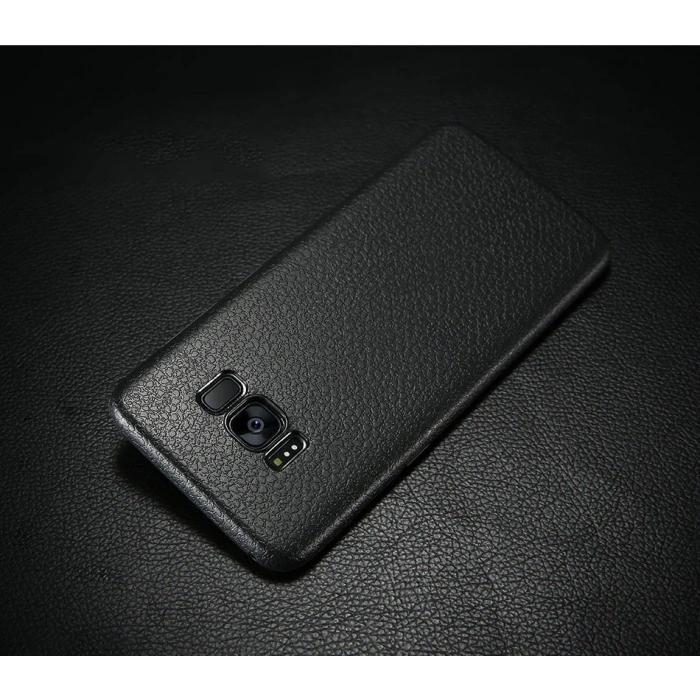 VipMarketim Ally SM Galaxy S8 Deri Dokulu Premium Soft Silikon Kılıf-(5775)