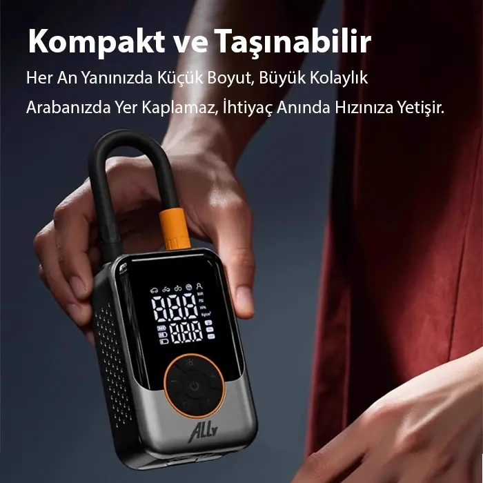 VipMarketim ALLY ST-221D Pro Akıllı Hava Kompresörü Araç kablosuz hava pompası-(5775)