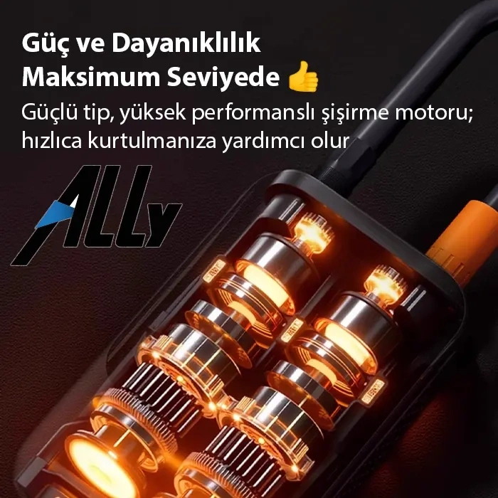 VipMarketim ALLY ST-221D Pro Akıllı Hava Kompresörü Araç kablosuz hava pompası-(5775)