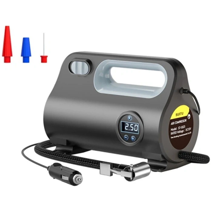 VipMarketim Ally ST-5523 LED Işıklı Taşınabilir Hava Pompası Kompresör Araç Lastik Şişirme Makinesi-(5775)