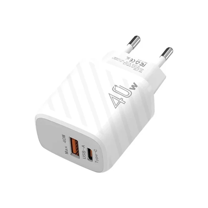 VipMarketim ALLY TE-PD08 40W Type-C + USB QC3.0 PD Hızlı Şarj Adaptörü Şarj Başlığı-(5775)