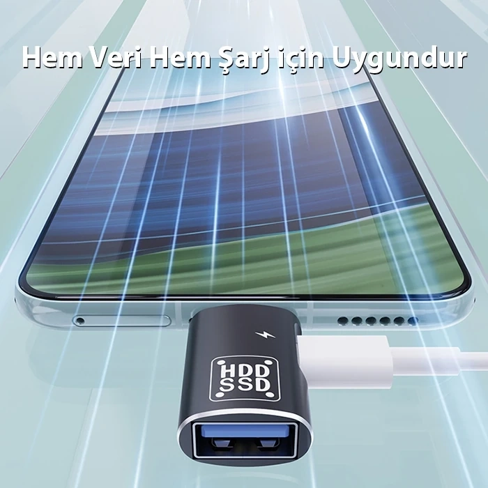VipMarketim ALLY Type-C To Şarj + OTG 3.0 Dönüştürücü Adaptör-(5775)