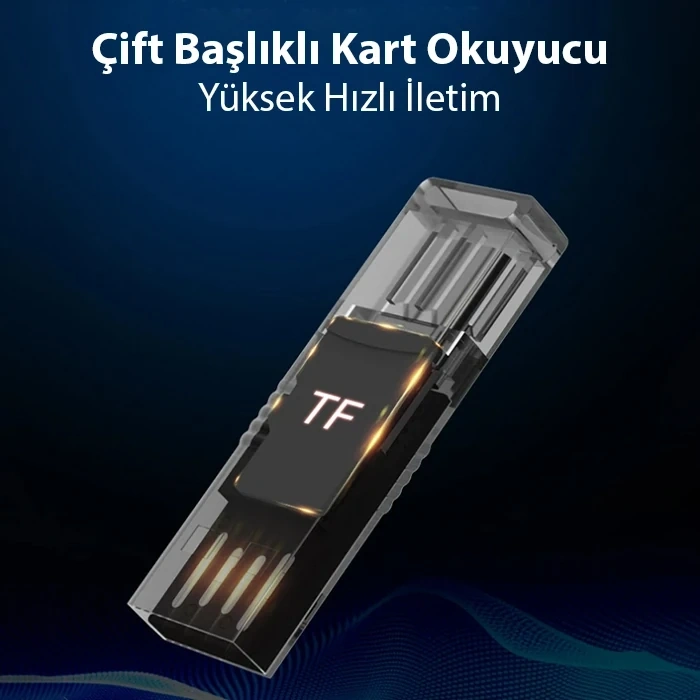 VipMarketim ALLY Type-c Usb C Micro TF Kart Okuyucu - Telefon Tablet Pc-Laptop Bellek Kart Okuyucu-(5775)