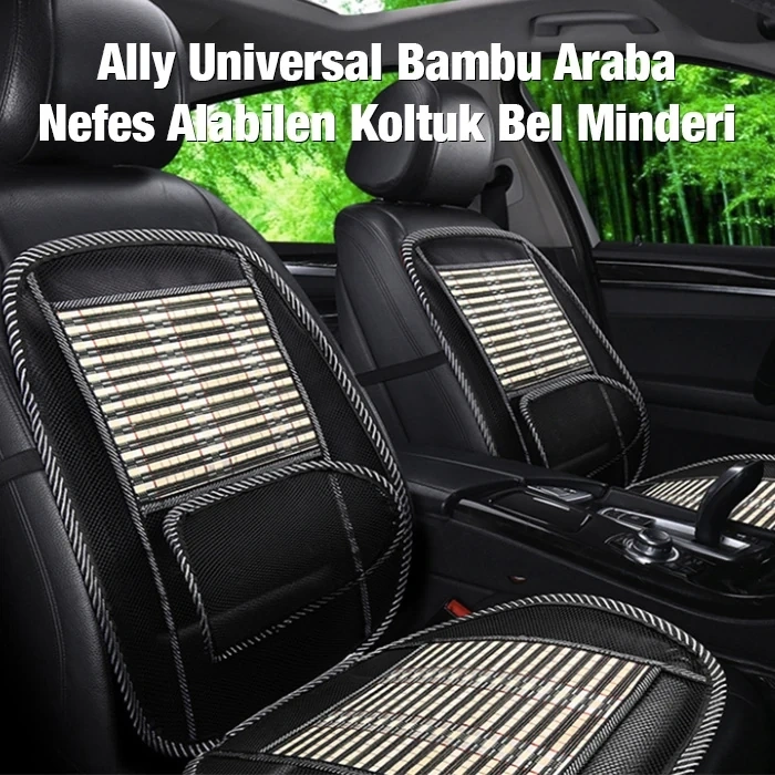 VipMarketim Ally Universal Bambu Araba Nefes Alabilen Koltuk Bel Minderi-(5775)