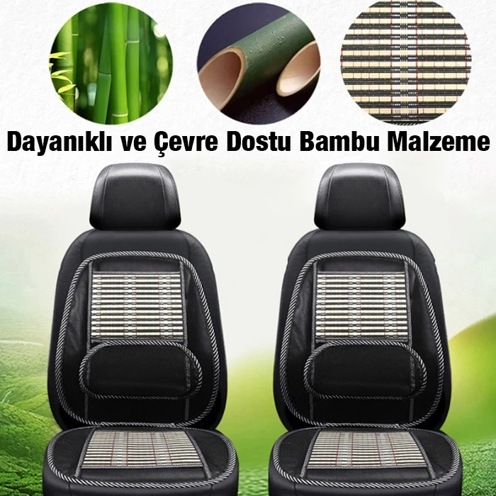 VipMarketim Ally Universal Bambu Araba Nefes Alabilen Koltuk Bel Minderi-(5775)