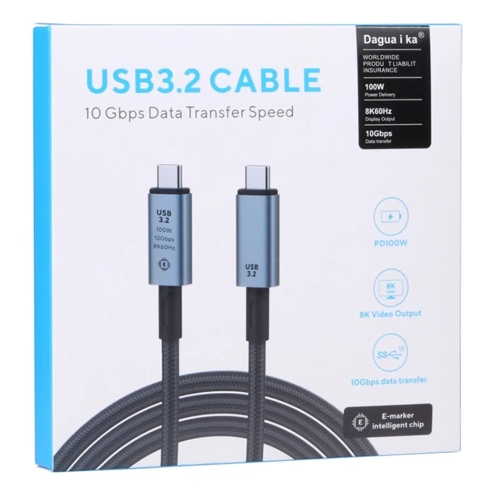 VipMarketim Ally USB 3.2 100W Type-C to Type-C 8K Görüntü-Data ve Ultra Hızlı Şarj Kablosu 1 Metre-(5775)