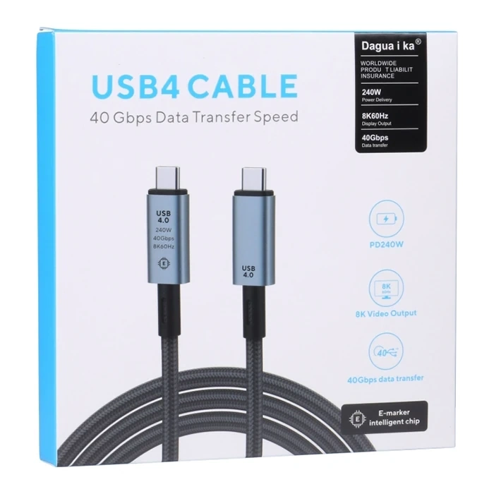 VipMarketim Ally USB 4.0 240W Type-C to Type-C 8K Görüntü-Data ve Ultra Hızlı Şarj Kablosu 1 Metre-(5775)