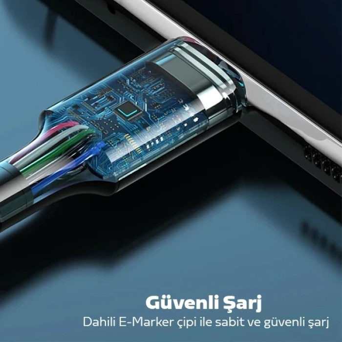 VipMarketim ALLY USB Type-C PD3.1 100W(20V-5A) Hızlı Veri Şarj Kablosu 1metre-(5775)