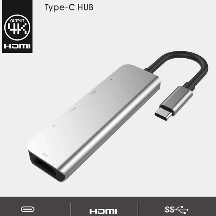 VipMarketim Ally Usb (Type-C to 5in1 Hdtv 2xUSB+2x PD) Hub Adaptör Çoklayıcı-(5775)