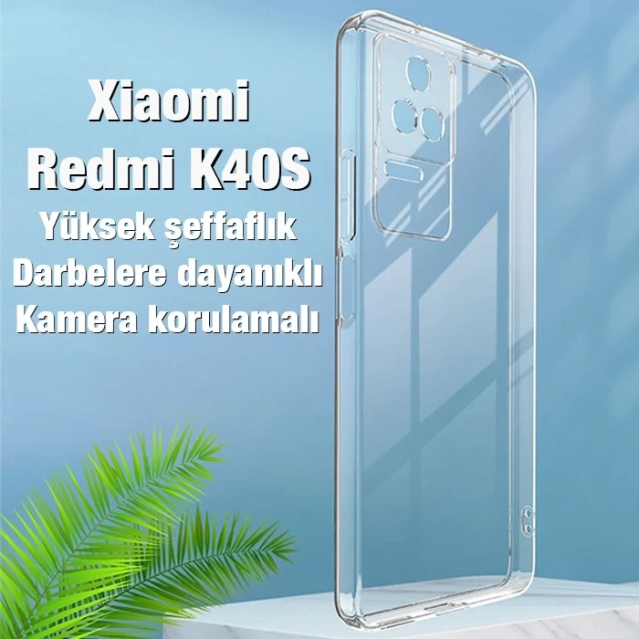 VipMarketim Ally Xiaomi Redmi K40S Kılıf Kamera Korumalı Ultra İnce Şeffaf Silikon Kılıf-(5775)