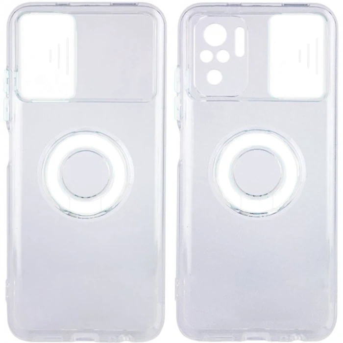 VipMarketim Ally Xiaomi Redmi Note 10 - 10s Kılıf Sürgülü Kamera Lens Korumalı Yüzük Standlı Silikon Kılıf-(5775)