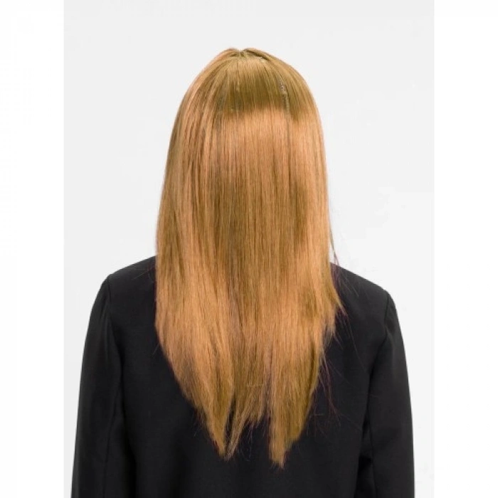 VipMarketim Altın Renk Düz Kesim İçi Astarlı Uzun Parti Peruğu Takma Saç