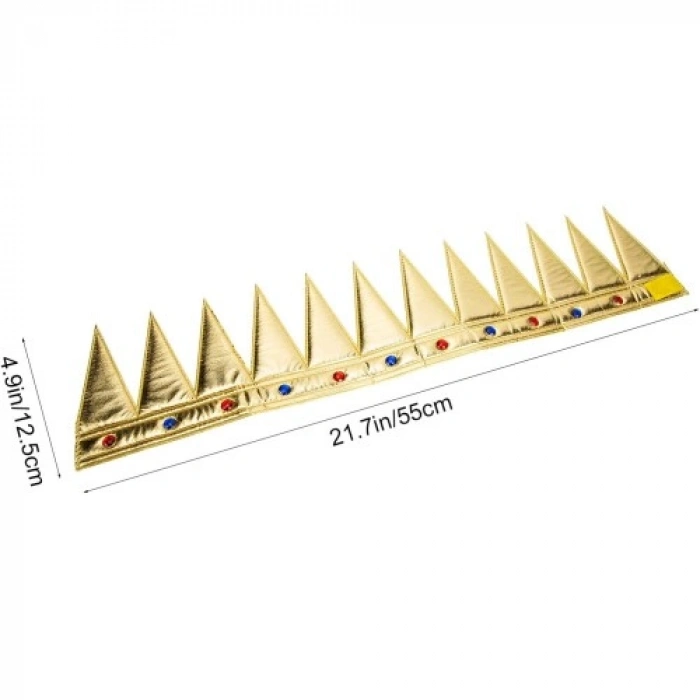 VipMarketim Altın Renk Eva Yumuşak Kral Kraliyet Tacı Yetişkin Çocuk Uyumlu 55 cm