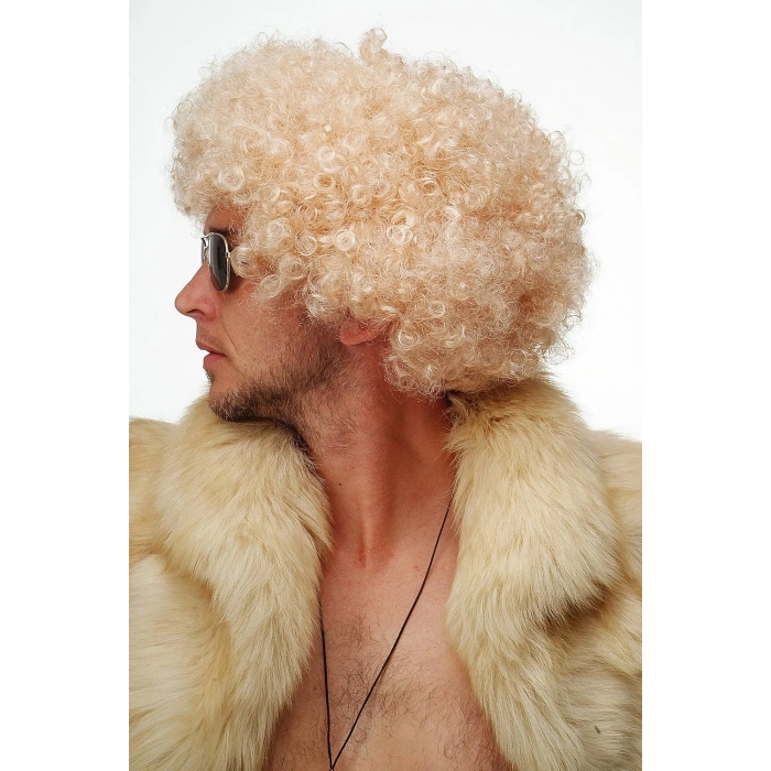 VipMarketim Altın Renk Kıvırcık Afro Parti Peruğu