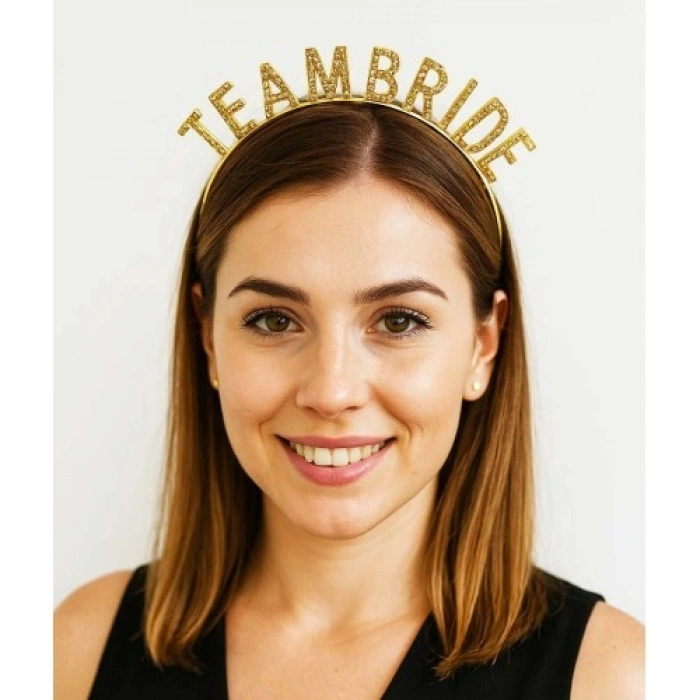 VipMarketim Altın Renk Team Bride Taç Plastik – Gelin ve Nedime Tacı