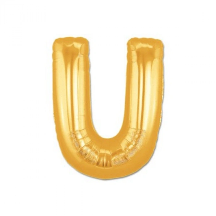 VipMarketim Altın Sarısı Folyo U Harfi Balon 1 Metre