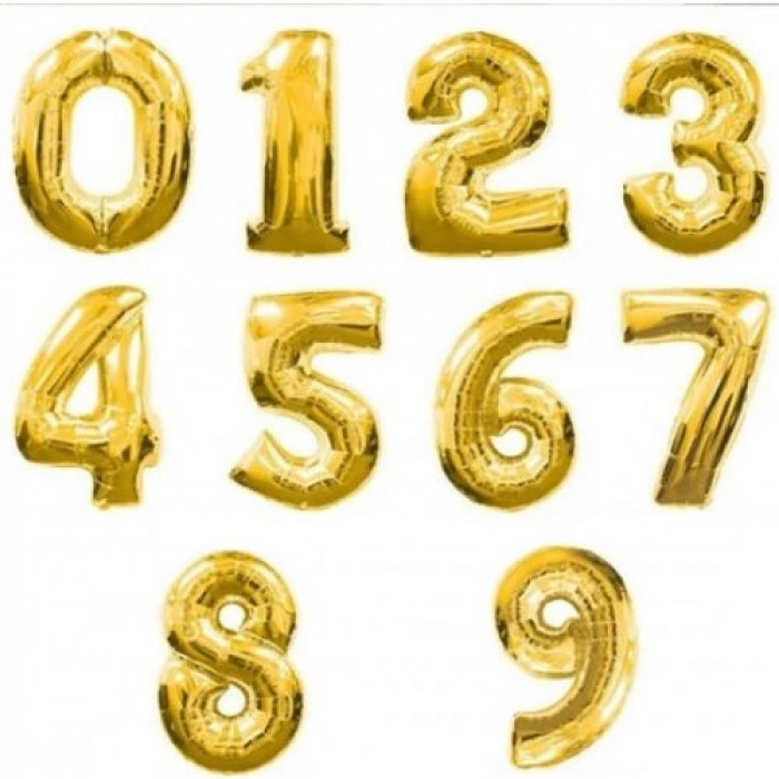 VipMarketim Altın Sarısı Folyo Rakam Balon 1 Metre