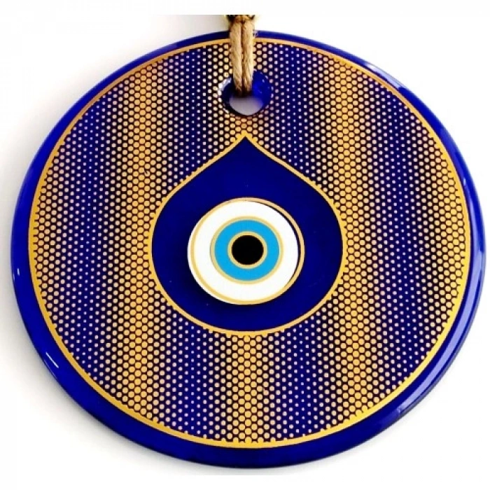 VipMarketim Altın Sarısı Yaldızlı Damla Göz Modelli Cam Duvar Süsü