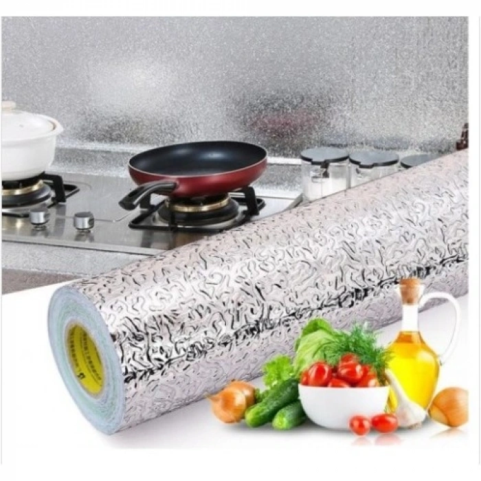 VipMarketim Alüminyum Folyo Yapışkanlı Mutfak Koruyucu Folyo 2 Metre