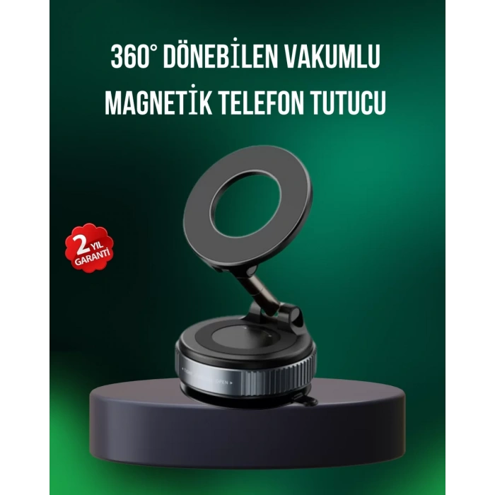 VipMarketim Alüminyum Gövdeli Manyetik Araç İçi Telefon Tutucu