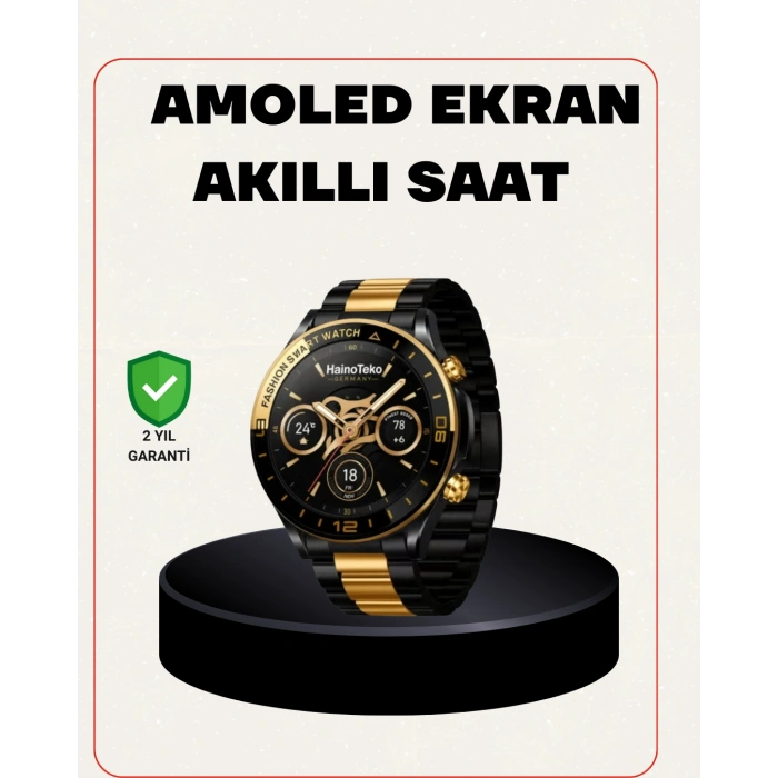 VipMarketim Amoled Akıllı Saat Manyetik Şarj GPS Destekli Spor ve Günlük Kullanım