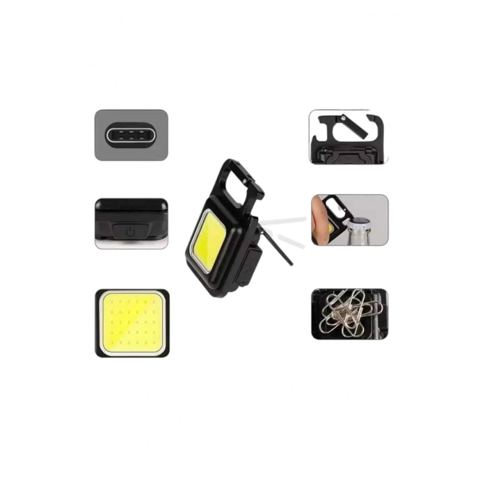 VipMarketim Anahtarlık Çok Amaçlı Mıknatıslı Taşınabilir Işık Led Şarjlı