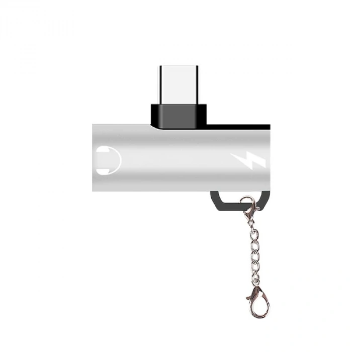 VipMarketim Anahtarlık Dual Usb Type C Şarj Dönüştürücü Başlık Adaptör-(5775)