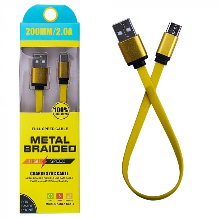 VipMarketim Android Micro 2a 20mm Kısa Yumuşak Dokulu Renkli Usb Kablo-(5775)