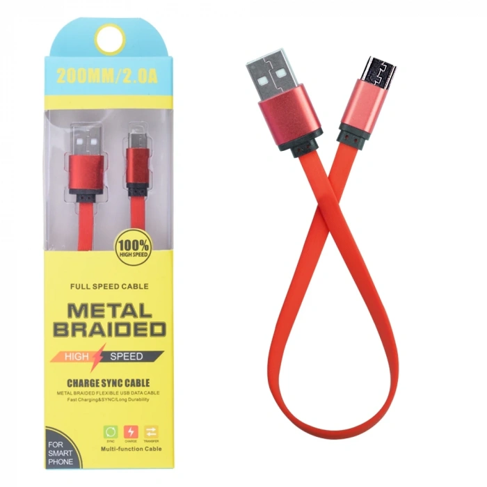 VipMarketim Android Micro 2a 20mm Kısa Yumuşak Dokulu Renkli Usb Kablo-(5775)