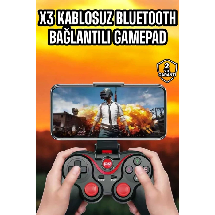 VipMarketim Android Uyumlu Gamepad X3 Game Stick Oyun Kolu Bluetooth Bağlantılı