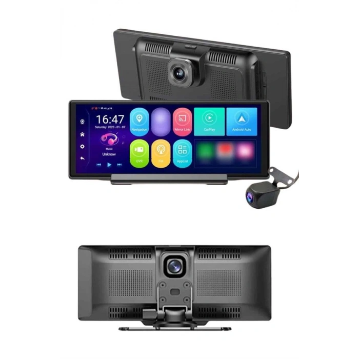 VipMarketim Android ve İOS Uyumlu Ön Arka Çift Kameralı Araç Ekranı Dokunmatik CarPlay