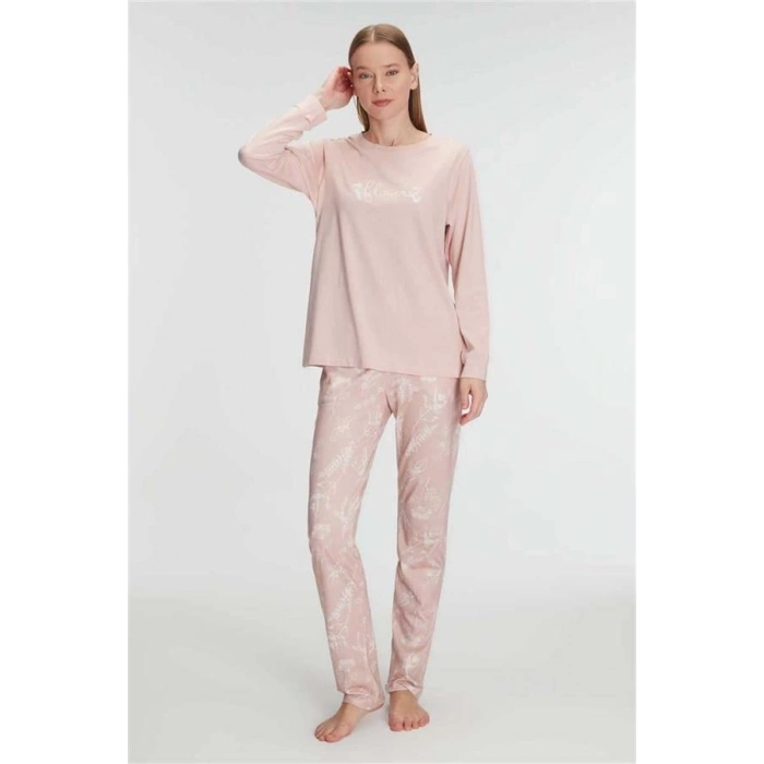 Vipmarketim Anıl Kadın Cotton Modal Uzun Kol Pijama Takımı (kod:11292)