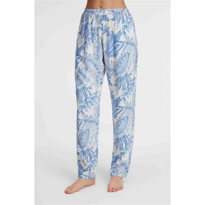 VipMarketim Anıl Günlük Ev Giyimi Kadın Viskon Çiçek Desenli Yazlık Örme Normal Bel Pijama Altı (Kod:9143)