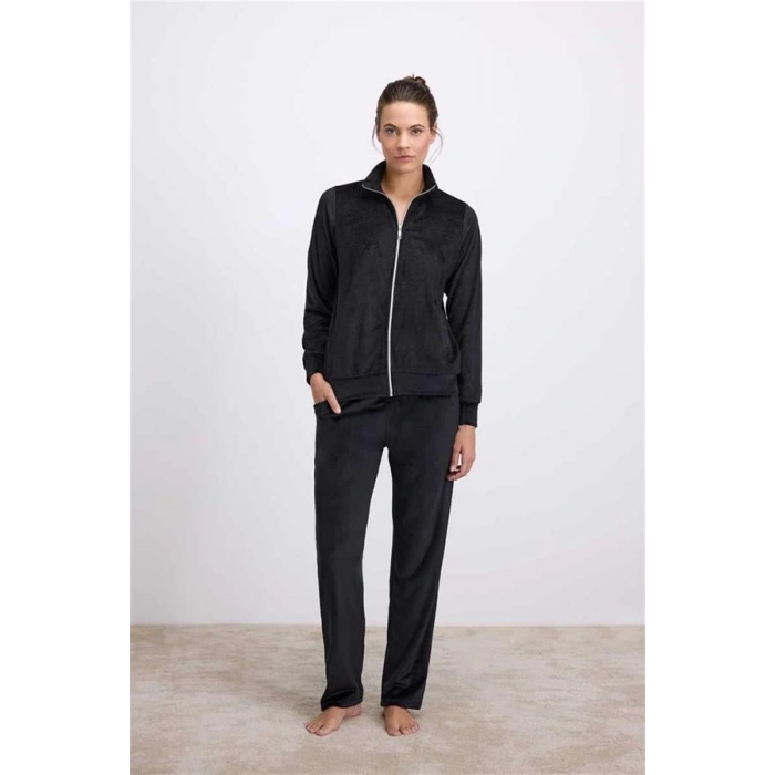 Vipmarketim Anıl Kadın Fermuarlı Uzun Kollu Kadife Eşofman Takımı ( ) (kod:11548)