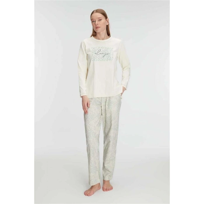 VipMarketim Anıl Kadın Pamuklu Uzun Kol Pijama Takımı (Kod:11295)