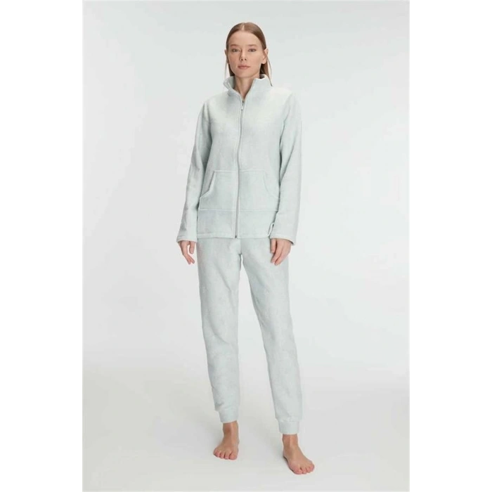 Vipmarketim Anıl Kadın Polar Fermuarlı Sweatshirt Ve Pantolon Takımı, Yumuşacık, Kışlık Pijama Takımı (kod:11329)
