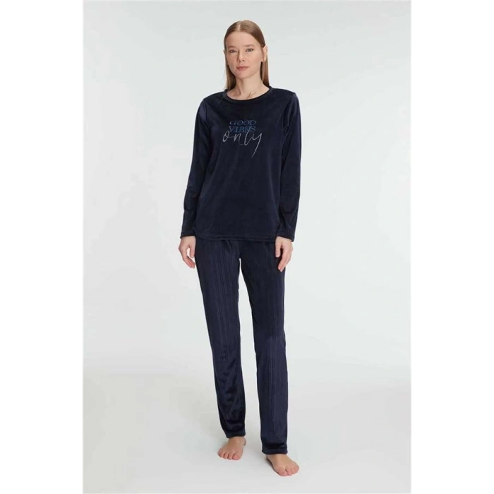 VipMarketim Anıl Kadın Uzun Kol Sonbahar Kış Sezon Pijama Takımı (Kod:11334)