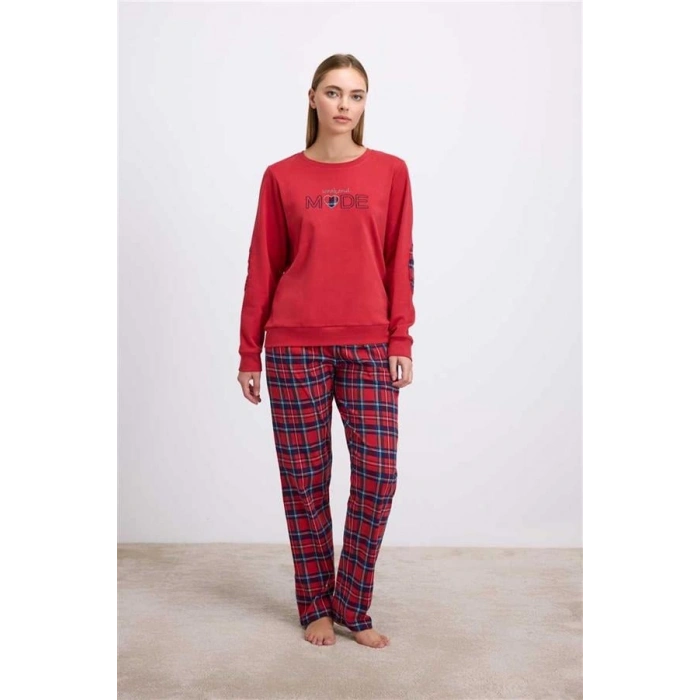 VipMarketim Anıl Kadın Uzun Kol Sweatshirt Pijama Takımı (Kod:11579)