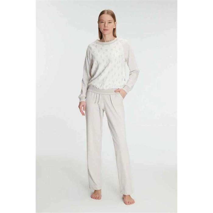 Vipmarketim Anıl Kadın Uzun Kollu Sweatshirt Pantolon Takım Pijama Takımı (kod:11241)