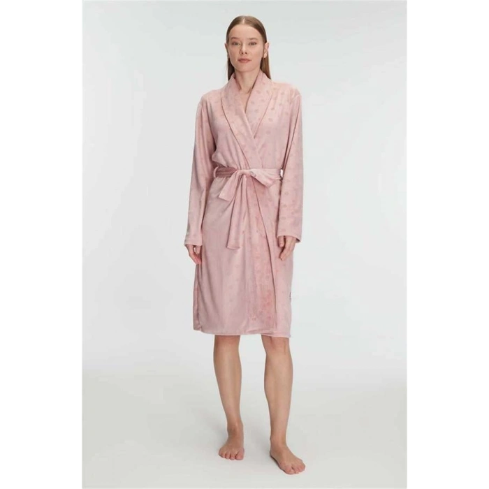 VipMarketim Anıl Kadın Uzun Kollu Yumuşak Dokulu Sabahlık Kadife Dokunuşlu, Şık Ve Rahat (Kod:11282)