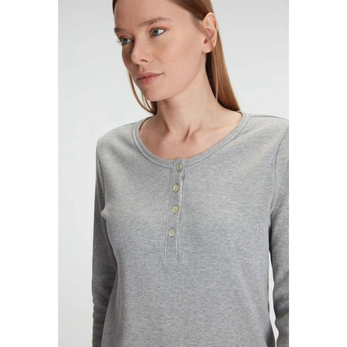 VipMarketim Anıl Pamuklu Uzun Kol Pijama Takımı