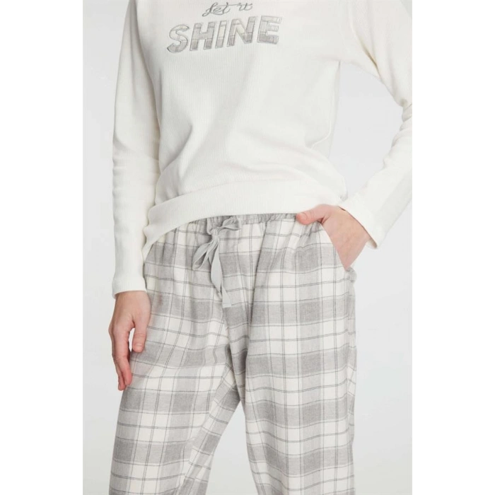 VipMarketim Anıl Uzun Kol Pamuklu Kışlık Pijama Takımı