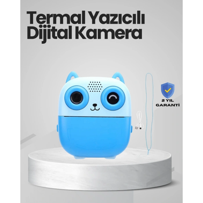 VipMarketim Anında Baskı Yapabilen Çocuk Fotoğraf Makinesi Hafıza Kart Destekli