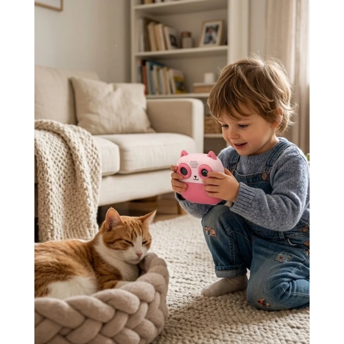 VipMarketim Anında Çıktı Veren Çocuk Kamerası 5 Rulo Kağıt 6 Kalem Setli Eğitici Oyuncak Fotoğraf Makinesi