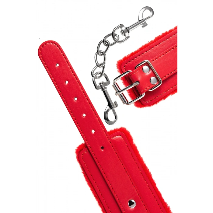 VipMarketim Anonymo Bdsm Ayak Kelepçe # , Pu Deri, Kırmızı, 27 Cm (Kod:0155)